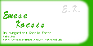 emese kocsis business card
